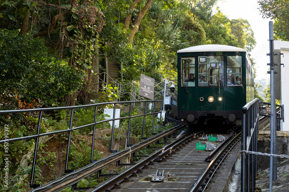 2022 Dec 21,Hong Kong: The new sixth-generation Green Cabin Peak Tram will enter service on August 27, 2022.