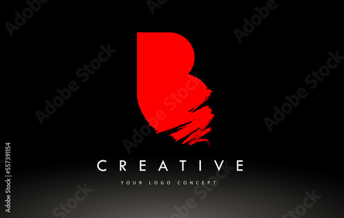 B Brushed Letter Logo. Red Brush Letters design with Brush stroke design. Free Download B Brushed Letter Logo. Red Brush Letters design with Brush stroke design. - GFXLoad