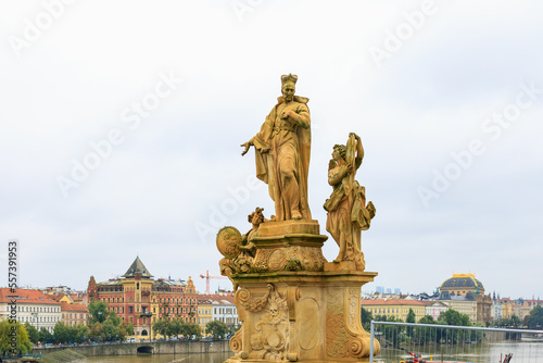 Ancient medieval sculptures on the Charles Bridge. Background with selective focus © Iurii Gagarin