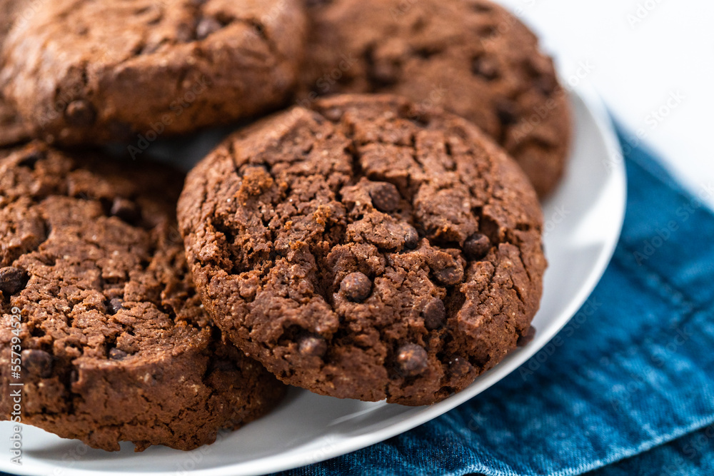 Double chocolate chip cookies Double chocolate chip cookies