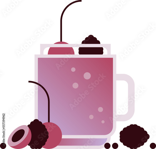 A glass of berry smoothie. Healthy diet.