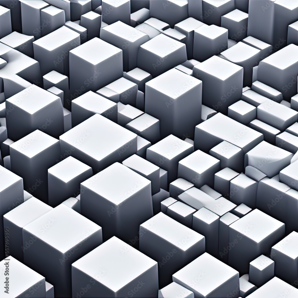 Many white 3d cubes - generative ai Many white 3d cubes - generative ai