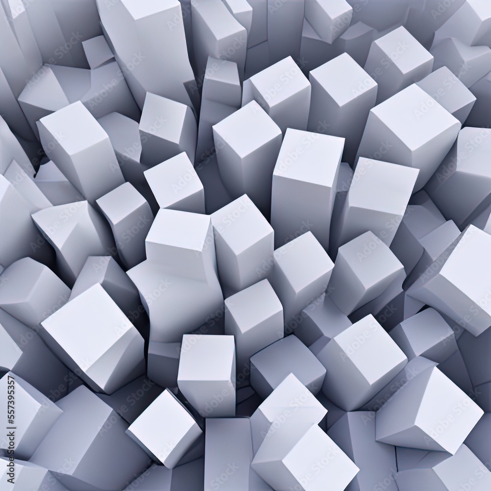 Many white 3d cubes - generative ai Many white 3d cubes - generative ai