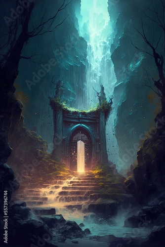 Portal to another world  Fantasy Doorway  Abstract Art  Digital Illustration
