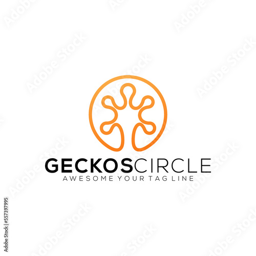 circle lizard feet modern gradient logo design