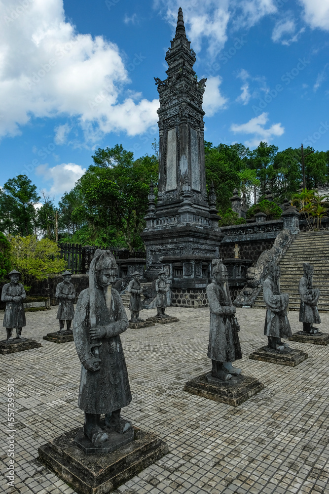 Obraz premium Hue, Vietnam - December 25, 2022: Views of the Khai Dinh Tomb in Hue, Vietnam.