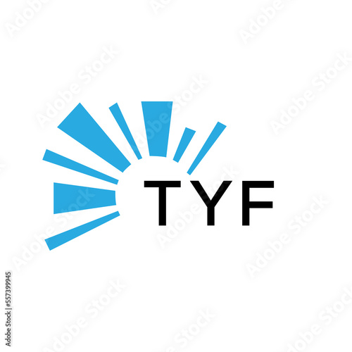 TYF letter logo. TYF blue image on white background and black letter. TYF technology  Monogram logo design for entrepreneur and business. TYF best icon.
 photo