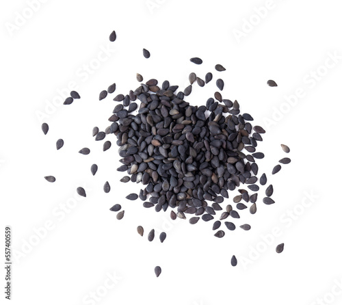 Fotografia Black organic sesame seeds isolated on transparent png