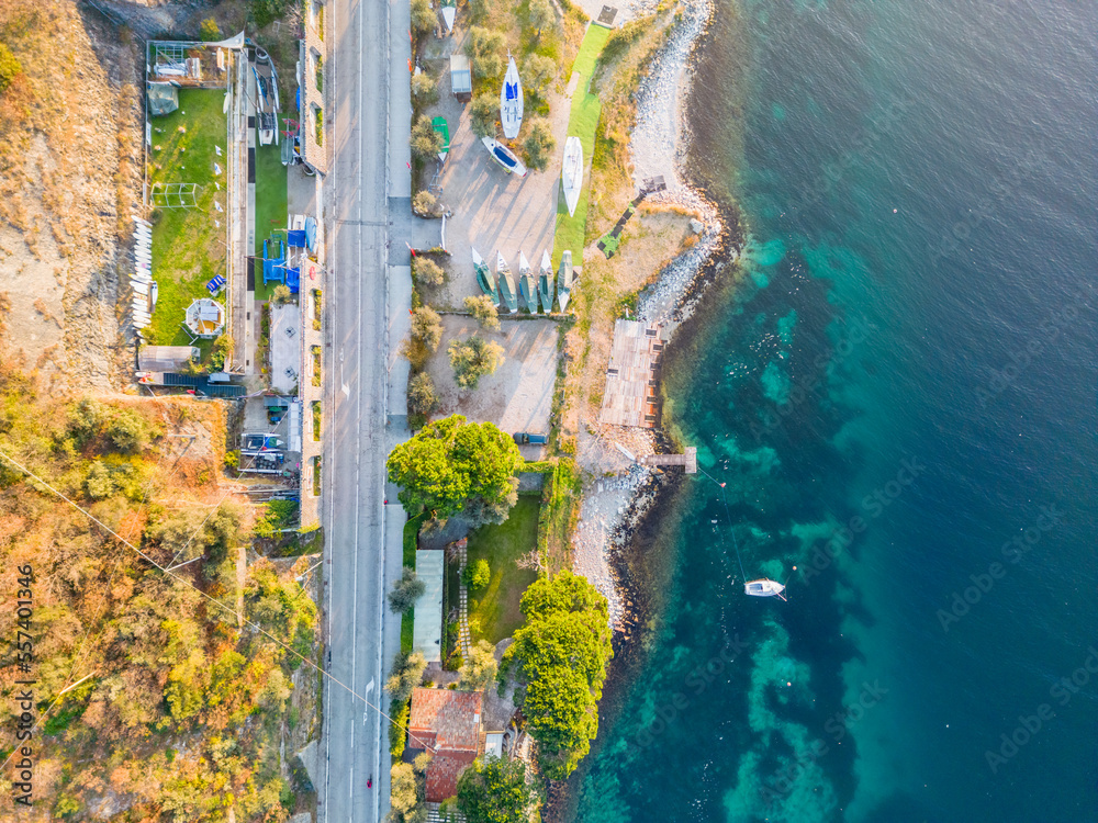 Roads and forests on Lake Garda