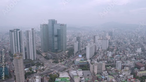 [korea drone footage] Han river landscape, Seoul, Korea, Yangwha bridge, photo