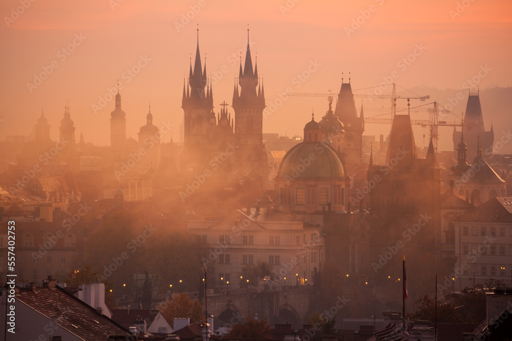 City of a Hundred Spires - Prague, Bohemia, Czech Republic at sunrise