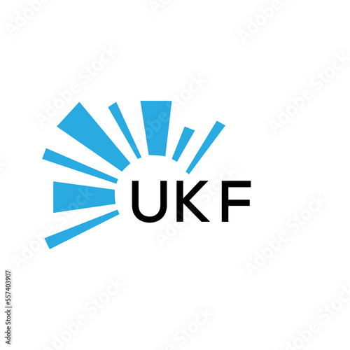 UKF letter logo. UKF blue image on white background and black letter. UKF technology Monogram logo design for entrepreneur and business. UKF best icon. 