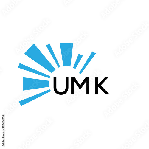 UMK letter logo. UMK blue image on white background and black letter. UMK technology  Monogram logo design for entrepreneur and business. UMK best icon.
 photo