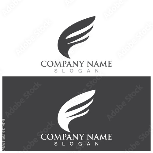 wing icon vector logo illustration template