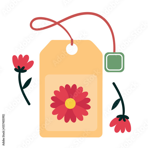 floral tea bag