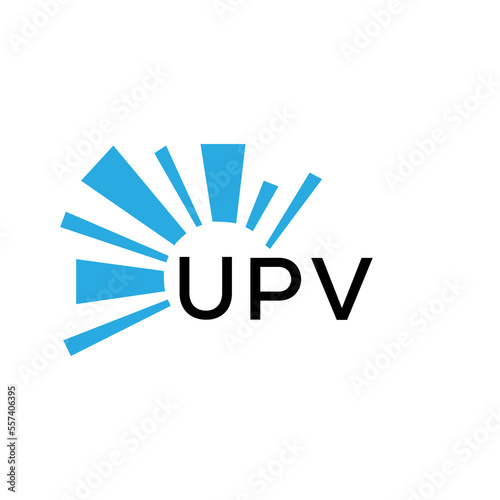 UPV letter logo. UPV blue image on white background and black letter. UPV technology  Monogram logo design for entrepreneur and business. UPV best icon.
 photo