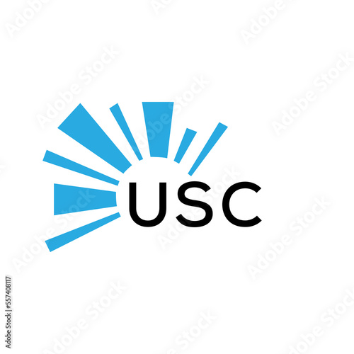 USC letter logo. USC blue image on white background and black letter. USC technology  Monogram logo design for entrepreneur and business. USC best icon.
 photo