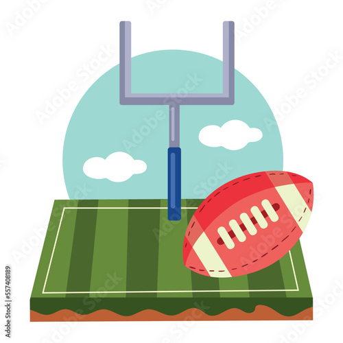 american football arc with balloon