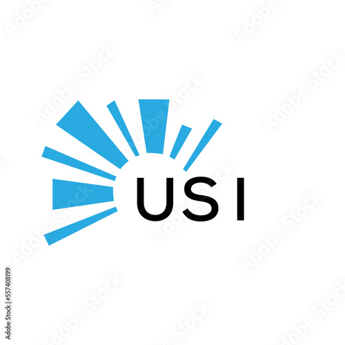 USI letter logo. USI blue image on white background and black letter. USI technology  Monogram logo design for entrepreneur and business. USI best icon.
