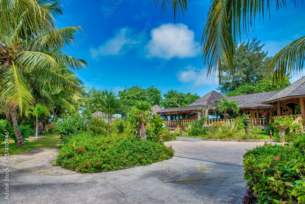 Tropical buildings of Seychelles on a beautiful sunny day Tropical buildings of Seychelles on a beautiful sunny day