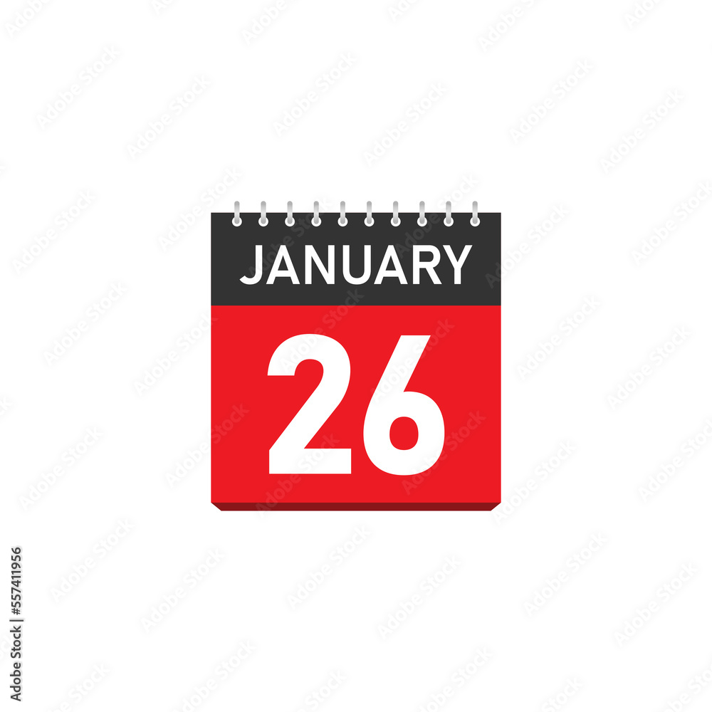 Fototapeta premium January 26 Concept Design. Vector Illustration.