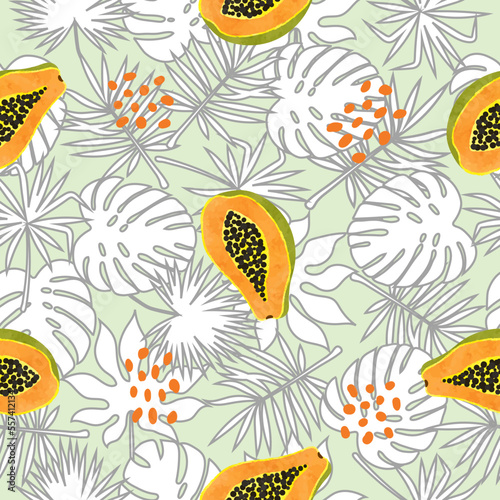Tropical fruit pattern with...