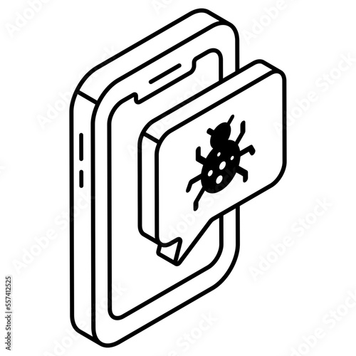 A unique design icon of mobile infected chat 