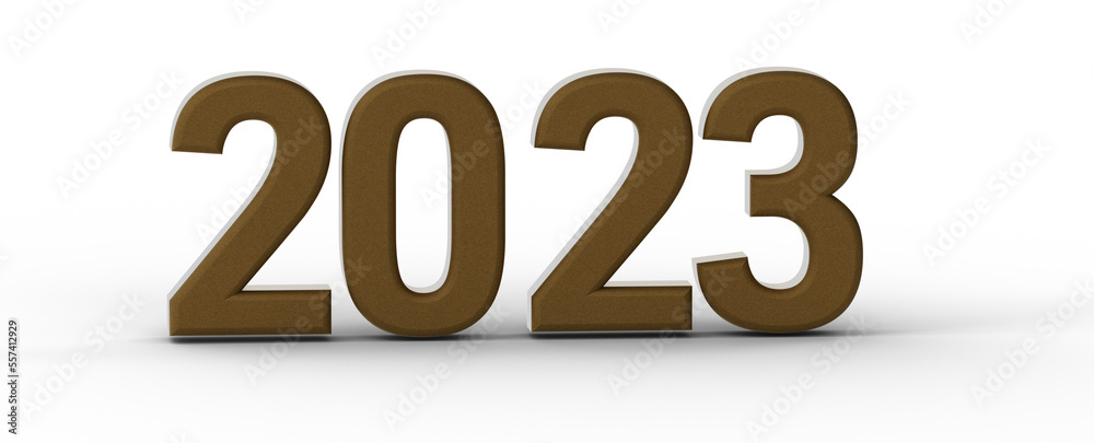 Happy New Year 2023. 3D illustration numbers isolated Happy New Year 2023. 3D illustration numbers isolated