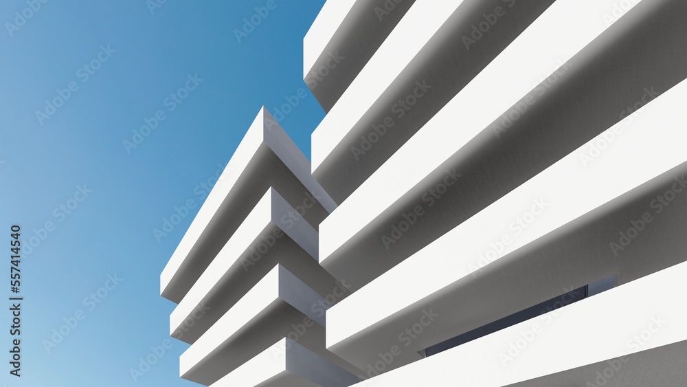 Obraz premium 3d rendering architecture background building geometric shape