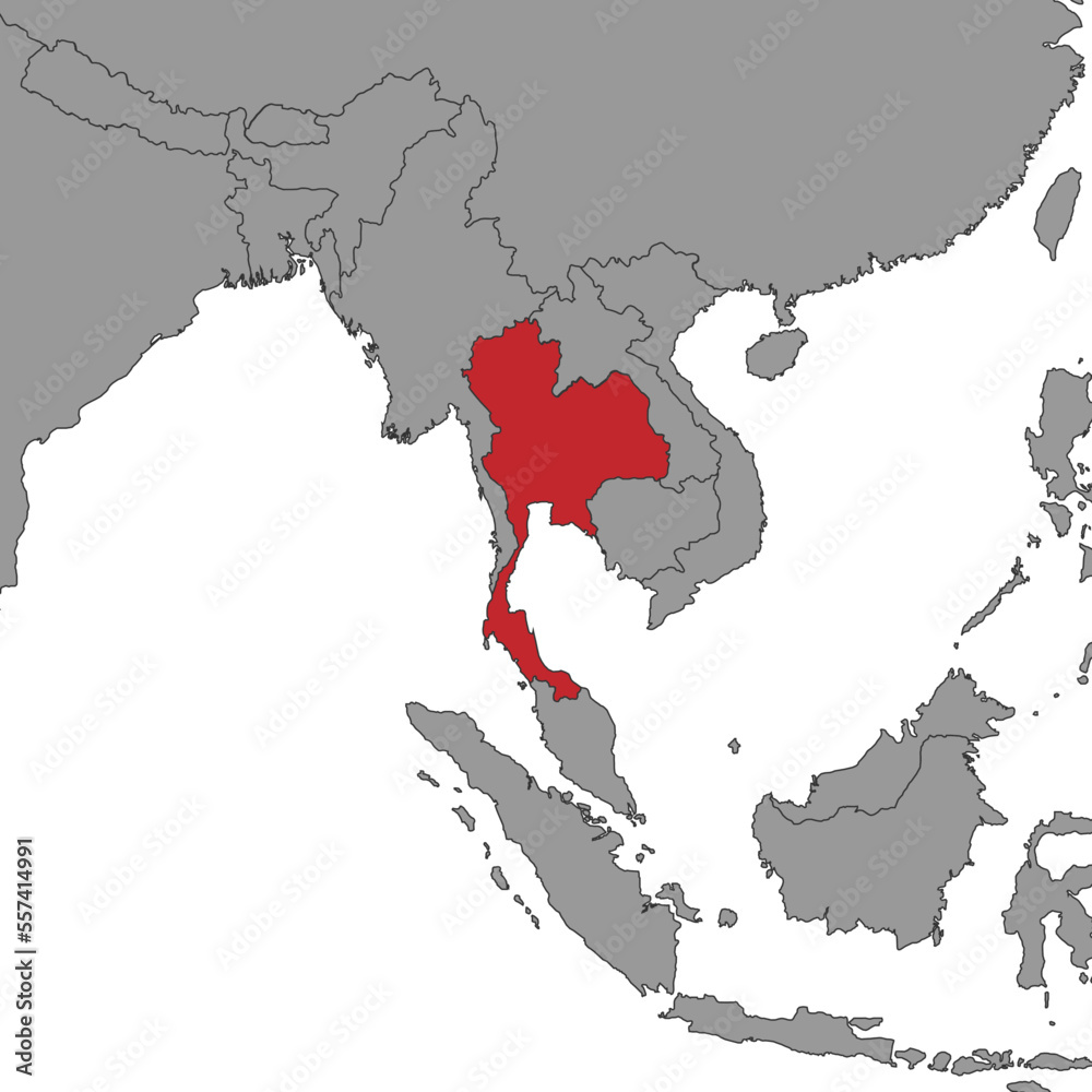 Obraz premium Thailand on world map. Vector illustration.