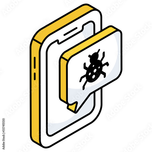 A unique design icon of mobile infected chat 