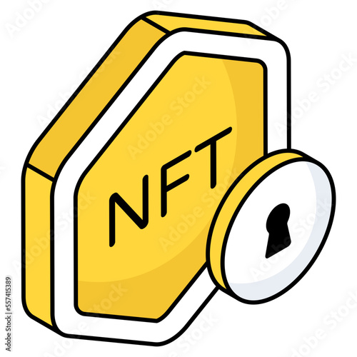 Trendy design icon of nft security 