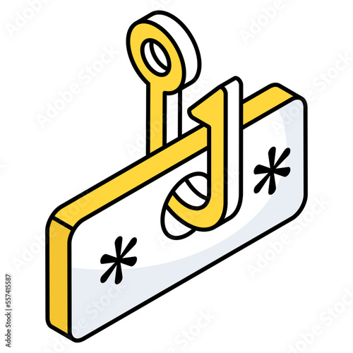 An editable design icon of password phishing
