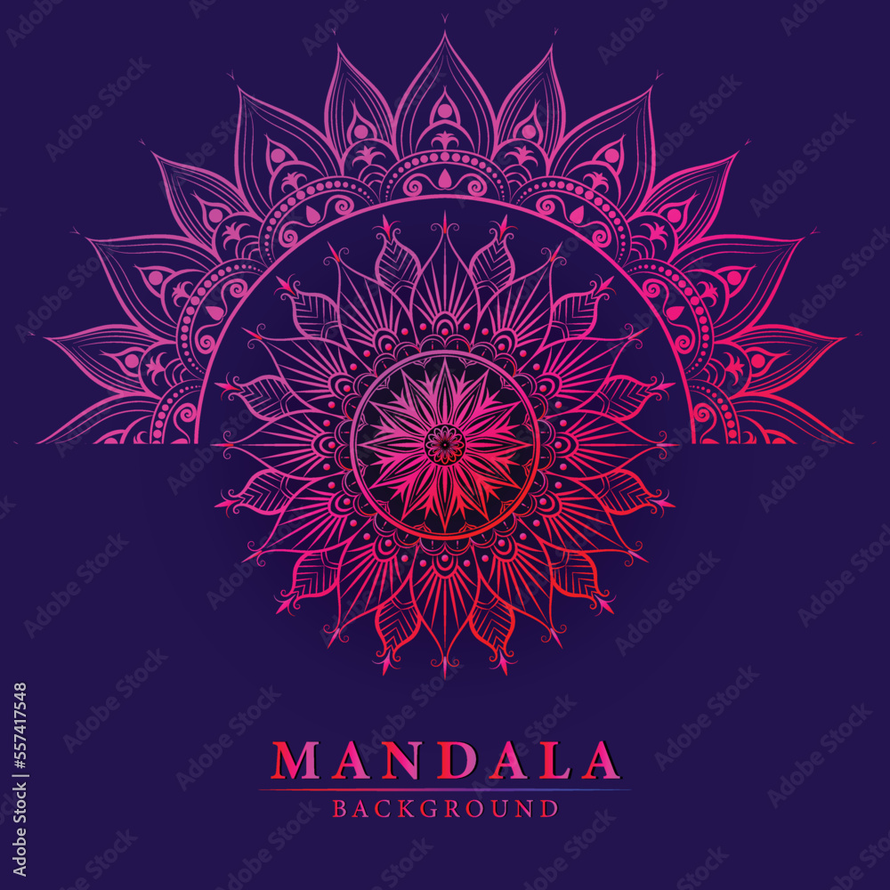 Vintage mandala art close up, floral mandala art for coloring book page