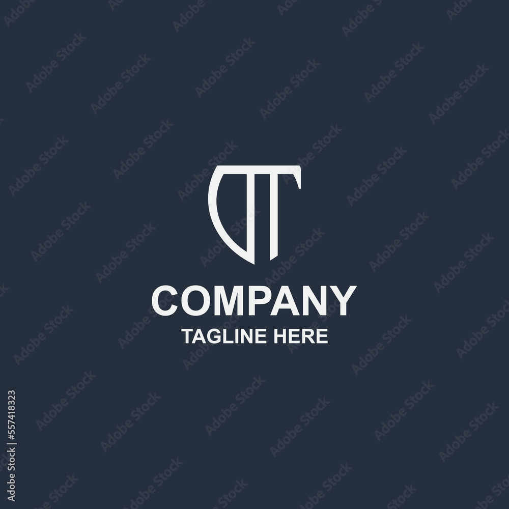 creative dt monogram logo design