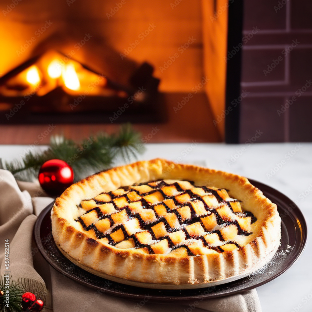 christmas pie in cozy winter christmas setting christmas pie in cozy winter christmas setting