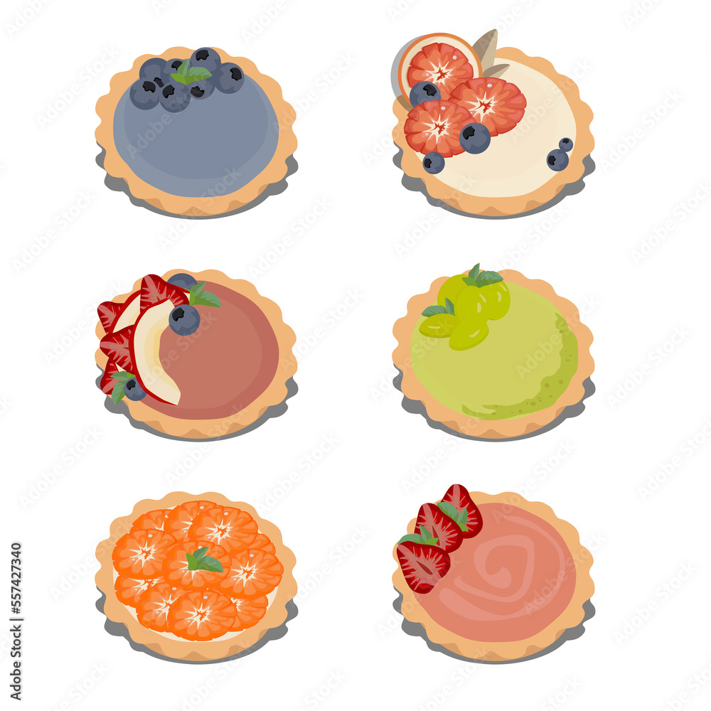 Cute korean dessert in flat design style