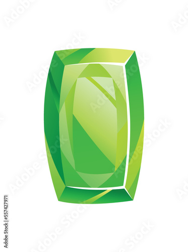 Jewelry gemstone. Precious stone or gem. Vector crystal icon. Isolated exquisite jewelry stone