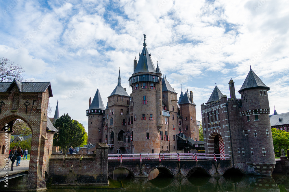 Castle De Haar in Haarzuilens close to Utrecht. A medieval Dutch kasteel from 1892