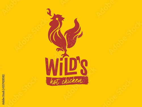 rustic fire chicken logo, hen flame hot symbol vector icon illustration, modern gradient logo , fast food restaurant app icon