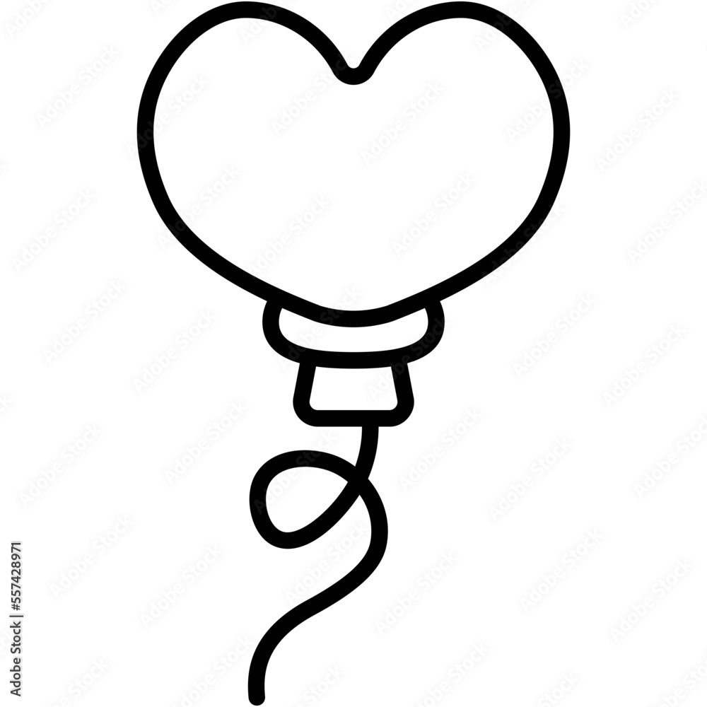 heart balloon outline icon Stock Vector | Adobe Stock