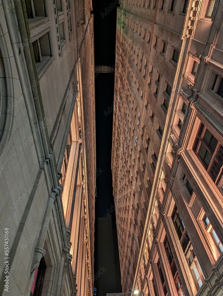 Be sure to look up - wall street buildings as you look up in NYC