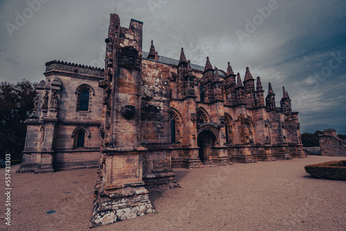 Photographie artistique de la chapelle de Rosslyn, Ecosse