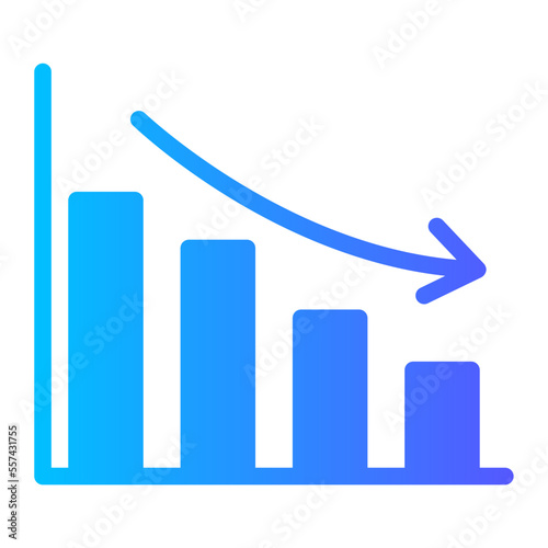 bar down gradient icon