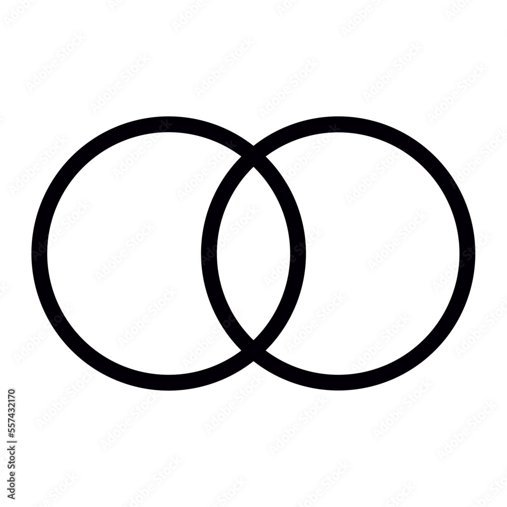 venn diagram line icon