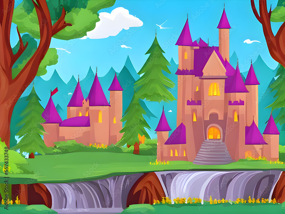 fairy tale castle, vector illustration