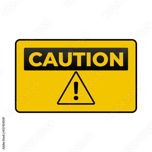 Warning Caution Sign with Transparent Background
