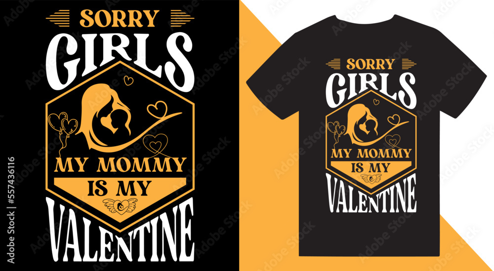 Valentine's Day Black T-shirt Design