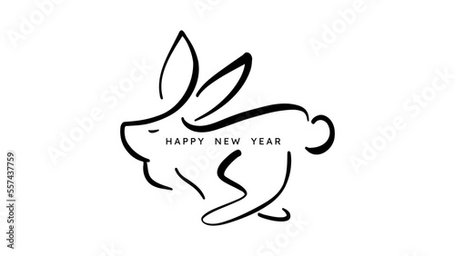 Happy New Year 2023   2023 calligraphy handwriting isolated on white background    Illustration Vector EPS 10