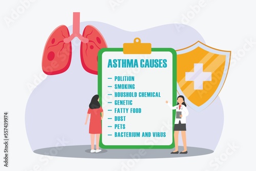 Doctor explain asthma causes to a patient